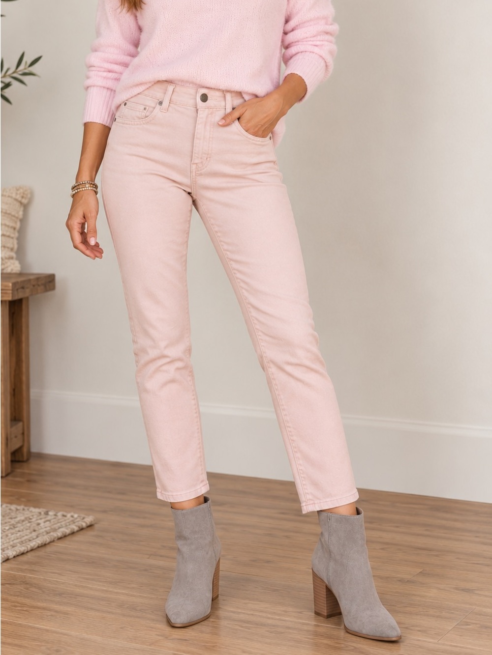 Democracy Ab Solution Slim Ankle Pants – Soft Pink